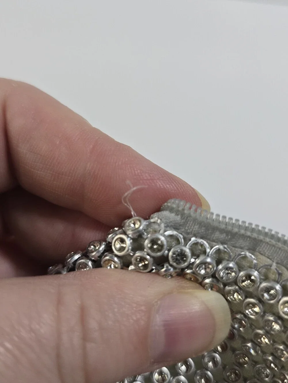Silver Rhinestone Evening Triangle Clutch Purse Bag